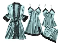 Comprar Robe De Renda De Seda Da Moda Feminina, Pijamas, Pijamas
