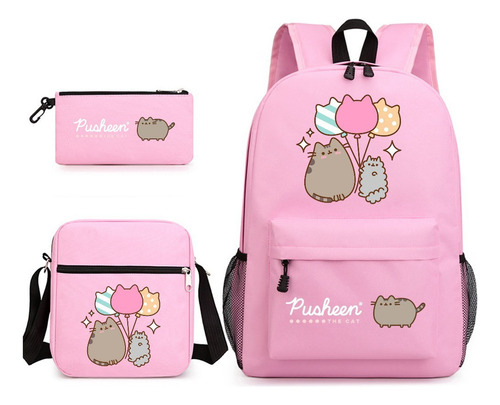 Set De 3 Mochilas Escolares Con Estampado De Gatos Fat Kat W