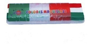 10 Crayones Maquillaje Tricolor Fiestas Patrias Mexicana
