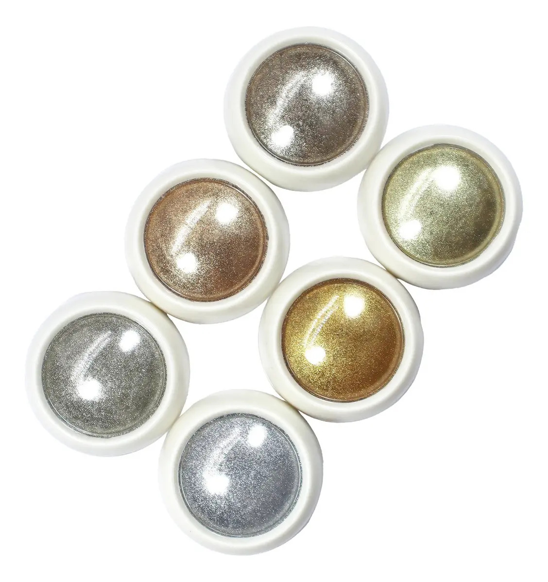 Kit 6 Pó Cromo Metalizado Unhas Cromado Decoração Cor Hs-811