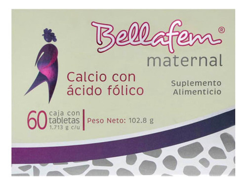 Bellafem Maternal Caja Con Frasco Con 60 Tabletas Sabor Sin sabor