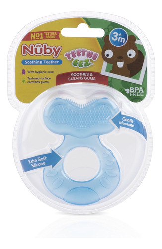 Mordedor Nuby Teethe-eez, De Silicona Suave Con Cerdas, Azul