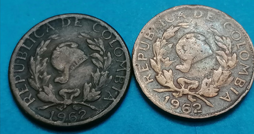 Colombia Variedad 5 Centavos 1962 (196 Remarcado)