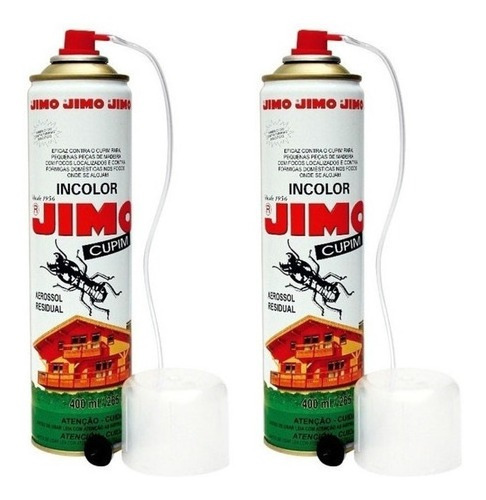 Kit Com 2 Inseticidas Elimina Mata Cupim Spray Jimo 400ml