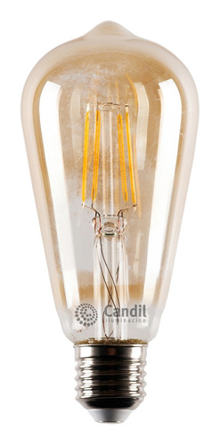 Lámpara Filamento Led Pera Vintage E27 7w Ambar - Candil