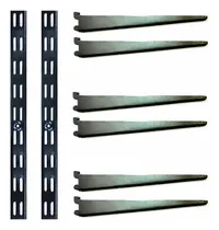 Comprar Kit 2 Rieles 1m 100cm + 6 Ménsulas 37cm Rapi Estant Negro