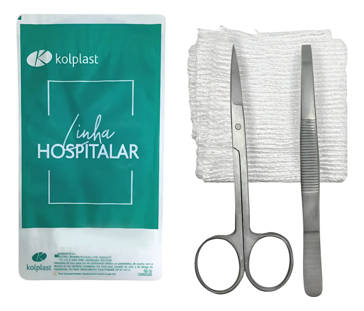 Kit Retirada Pontos Estéril Completo Kolplast com Instrumentos Inoxidáveis
