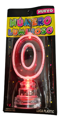 Vela Numero Luminosa Con Borde Blanco - Varios Colores