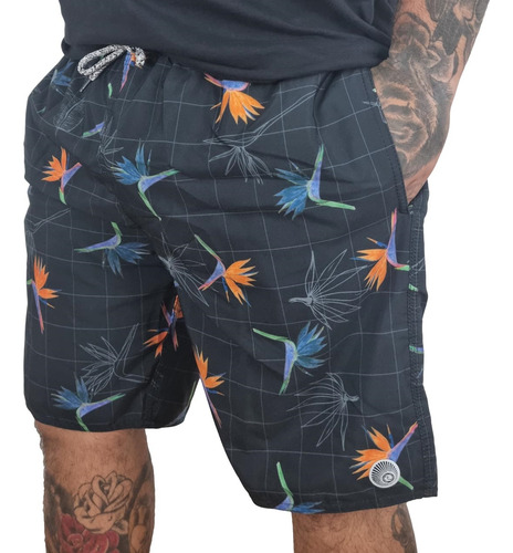 Bermuda Shorts Surftrip Dark Flowel Masculino