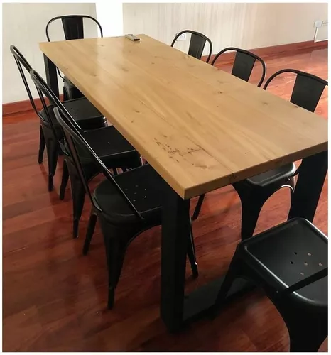 Mesa de Comedor, 200, Negro, Estilo Industrial