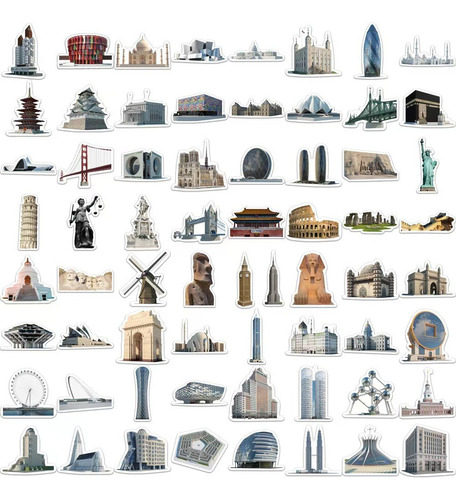Arquitectura Diseño 50 Stickers Vs Agua De Pvc Calcomanias
