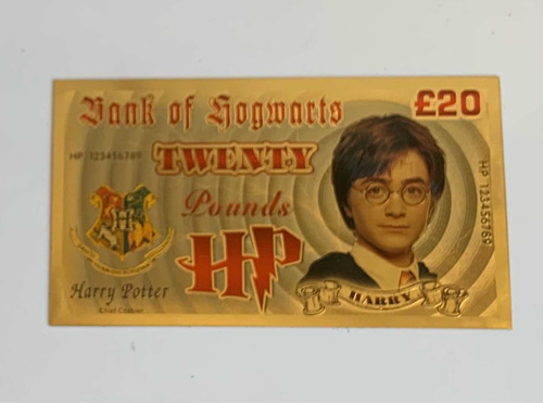 Cédula Comemorativa Bank Of Hogwarts Harry Potter 20 Pounds