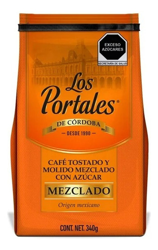 2 Pzs Café Los Portales De Córdoba Mezclado Con Azúcar 340 G