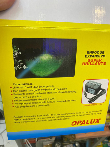 Linterna Recargable De Mano Largo Alcance Opalux 10w Chacra