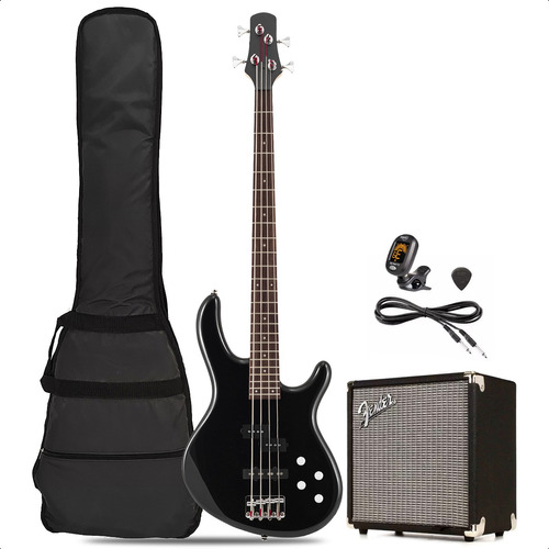 Combo Bajo Electrico Amplificador Funda Cable Puas Afinador