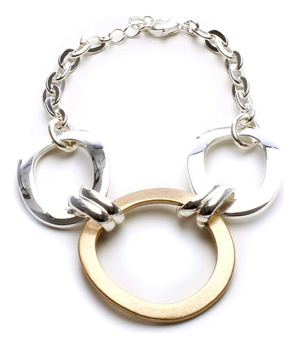 Looklove Pulsera Clásica De Cadena De Plata Y Oro Para Mujer