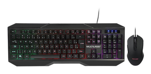 Combo Teclado E Mouse Gamer 2400 Dpi Com Fio C/ Led - Tc239