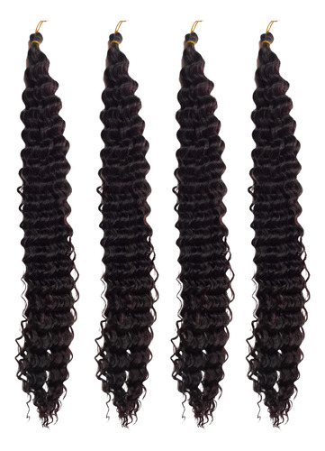 Cabello Curly Crochet Tono Negro 30 Extensiones Libni