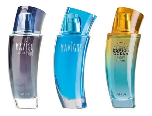 Navigo Homme, Moon Y Ocean, Jafra 3 Perfumes De 100 Ml.