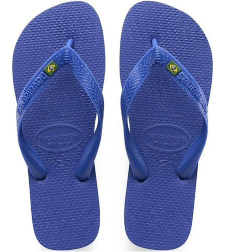 Ojotas Havaianas Brasil Azul Naval Unisex Originales Hombre