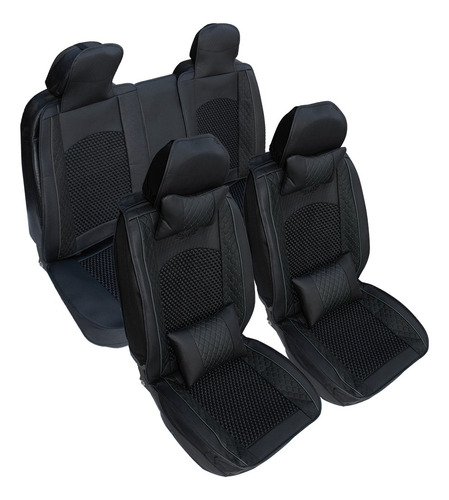 Kit Funda Cubre Asiento Con Almohadilla Cervical Y Lumbar