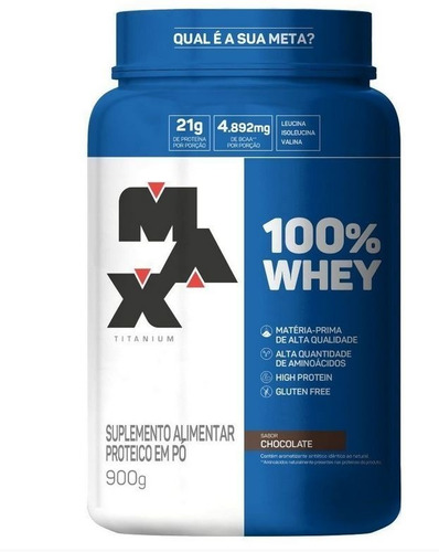 Whey 100% Concentrado Pote 900g - Max Titanium 