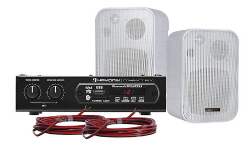 Kit Som Hayonik Ambience 2000 Branco Cor Preto Potência De Saída Rms 200 W