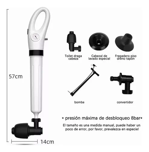 Bomba Para Destapar Tuberías, Residuos, Drenaje, Barómetro