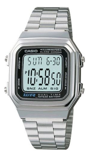 Reloj Casio A178wa-1a Color de la malla Plateado Color del bisel Acero Color del fondo Blanco