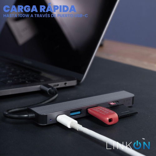 Hub Adaptador Usb C 6 En 1 Linkon Para Mac Macbook Windows
