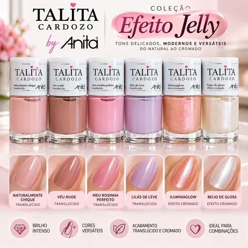 Kit com seis esmaltes Anita da coleção Talita Cardozo