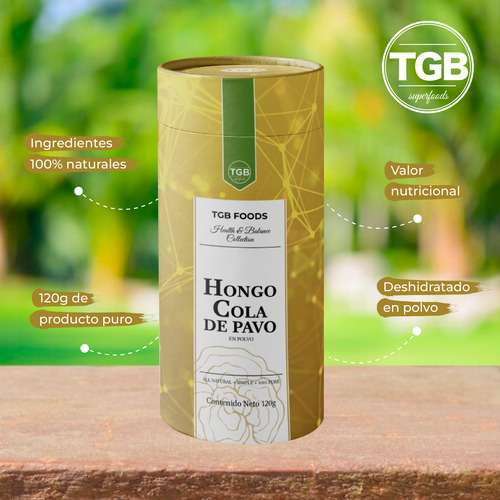 Cola De Pavo En Polvo 120g Turkey Tail Hongos Adaptógenos