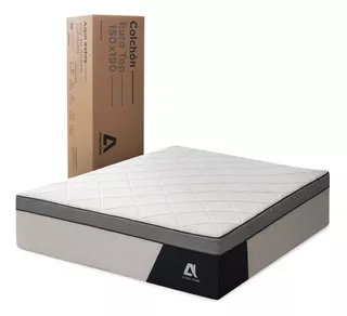 Atma Home Eurotop Memory Foam Cor Gris/Blanco Colchón Matrimonial 135x190 Memory Foam Atma 28cm