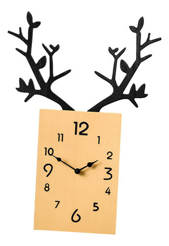 Reloj De Pared De Madera Decorativo, Movimiento Amarillo
