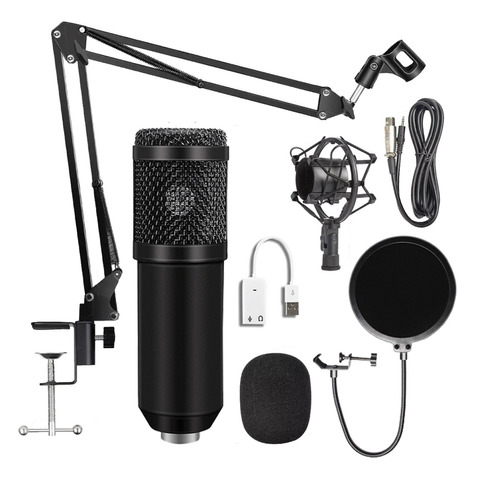Microfono Condensador Profesional Estudio Bm800 Color Negro