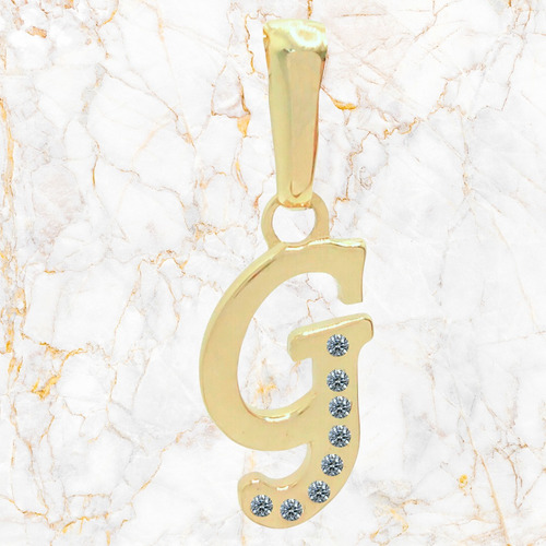 Dije Inicial Letra G Oro 14k Tamaño 2cm + Cadena De Regalo