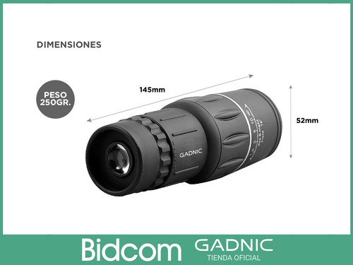 Monocular Gadnic 16x52 Compacto Definicion Alcance Lentes