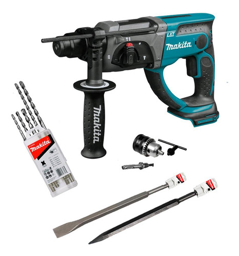 Martelete Combinad Makita Dhr202z 18v + Kit Makita + Mandril