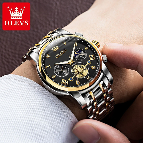 Reloj De Cuarzo Olevs Luminous Business Con Cronógrafo