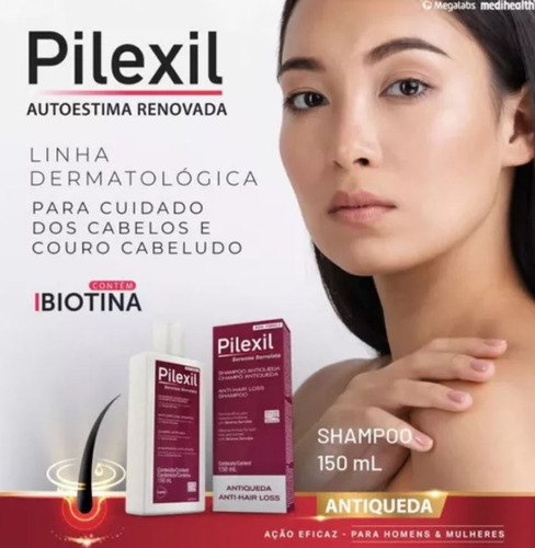 KIT DE CHAMPÚ MEGALABS PILEXIL, CHAMPÚ ANTICAÍDA, 150 ML, LV2 PG1, kit 2 de neutro en botella de 300 ml y 300 g