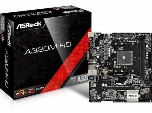 Placa-mãe Asrock A320m-hd. Soquete Am4 / Ddr4 / M.2!