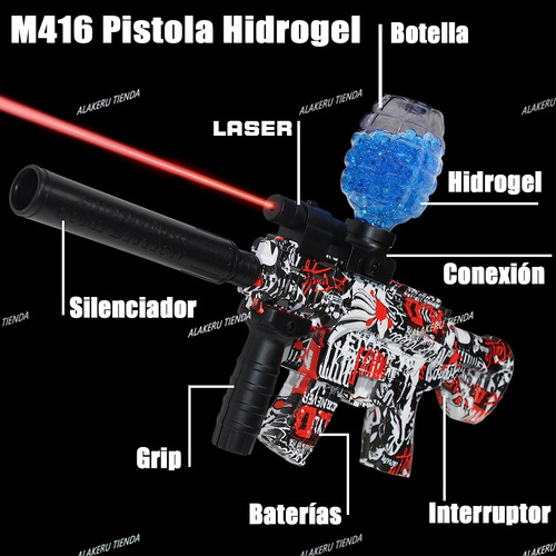 Pistolas Hidrogel Electrica Rifle Hidrogel M416 Láser Gafas