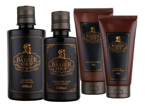 Imagem 1 de 1 de Kit Para Cabelo E Barba Grisalhos Shampoo Condicionador Gel