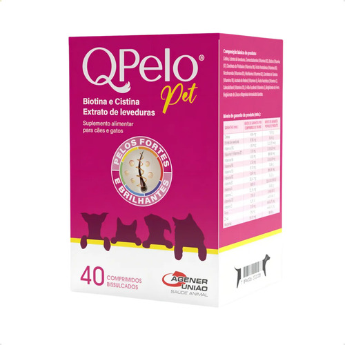 Kit 3 Qpelo Pet Vitaminas Cachorro Gatos Agener 40 Comp