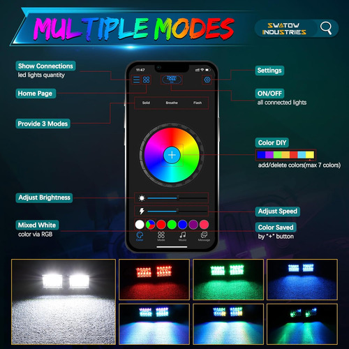 Cápsulas Led Rgb De 4 Pulgadas, Cambio De 2 Piezas De Swatow