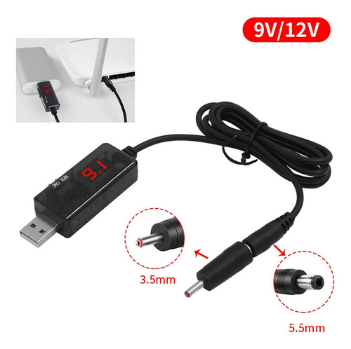 Usb Dc 5v A 12v 9v Power Boost Line Para Altavoz De Lámpara