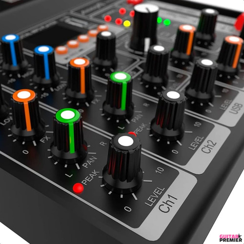Consola Mixer 7 Canales Interfase Grabacion Bluetooth Usb Fx