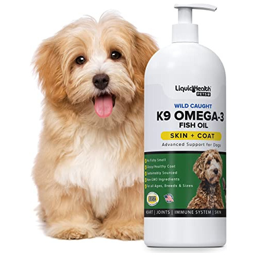 Salud Líquida Mascotas K9 Omega 3 Aceite De Pescado 3xk6t