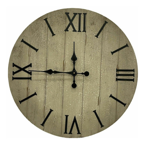 Imagen 1 de 3 de Reloj De Pared Gris 60cm Números Romanos Threshold