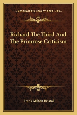 Libro Richard The Third And The Primrose Criticism - Bris...